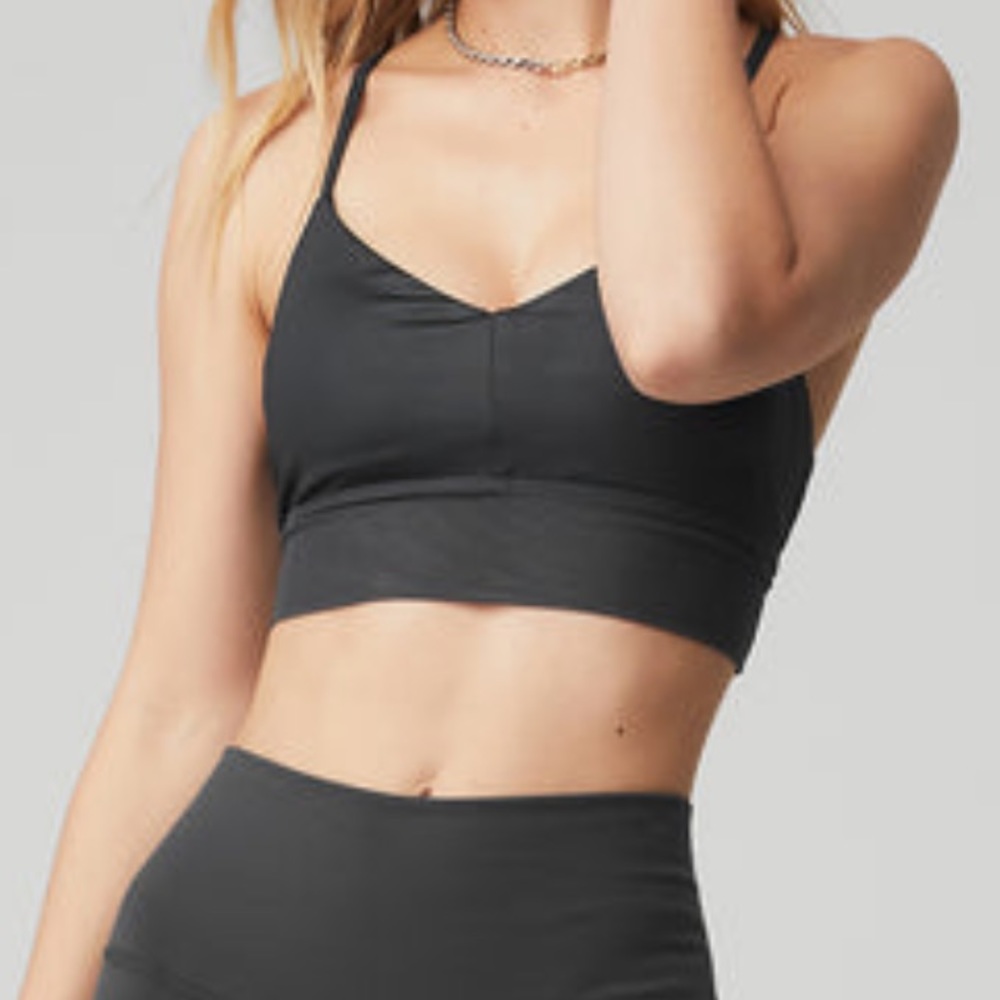 ALO Yoga Black V-Neck Sports Bra